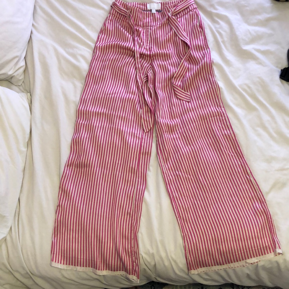 Anthropologie wide leg satin pant